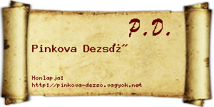 Pinkova Dezső névjegykártya
